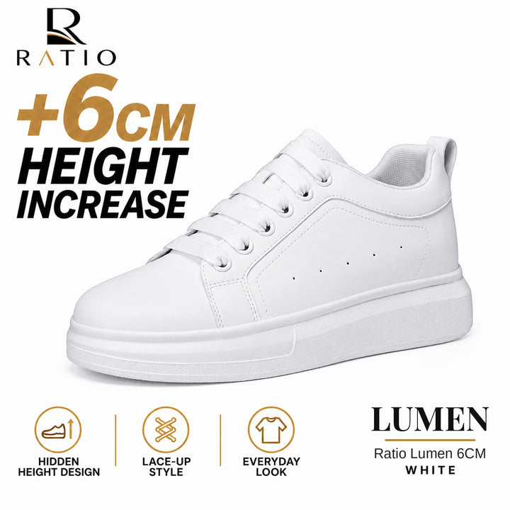 Ratio Lumen 6CM height increase: hidden height design, lace-up style, everyday look