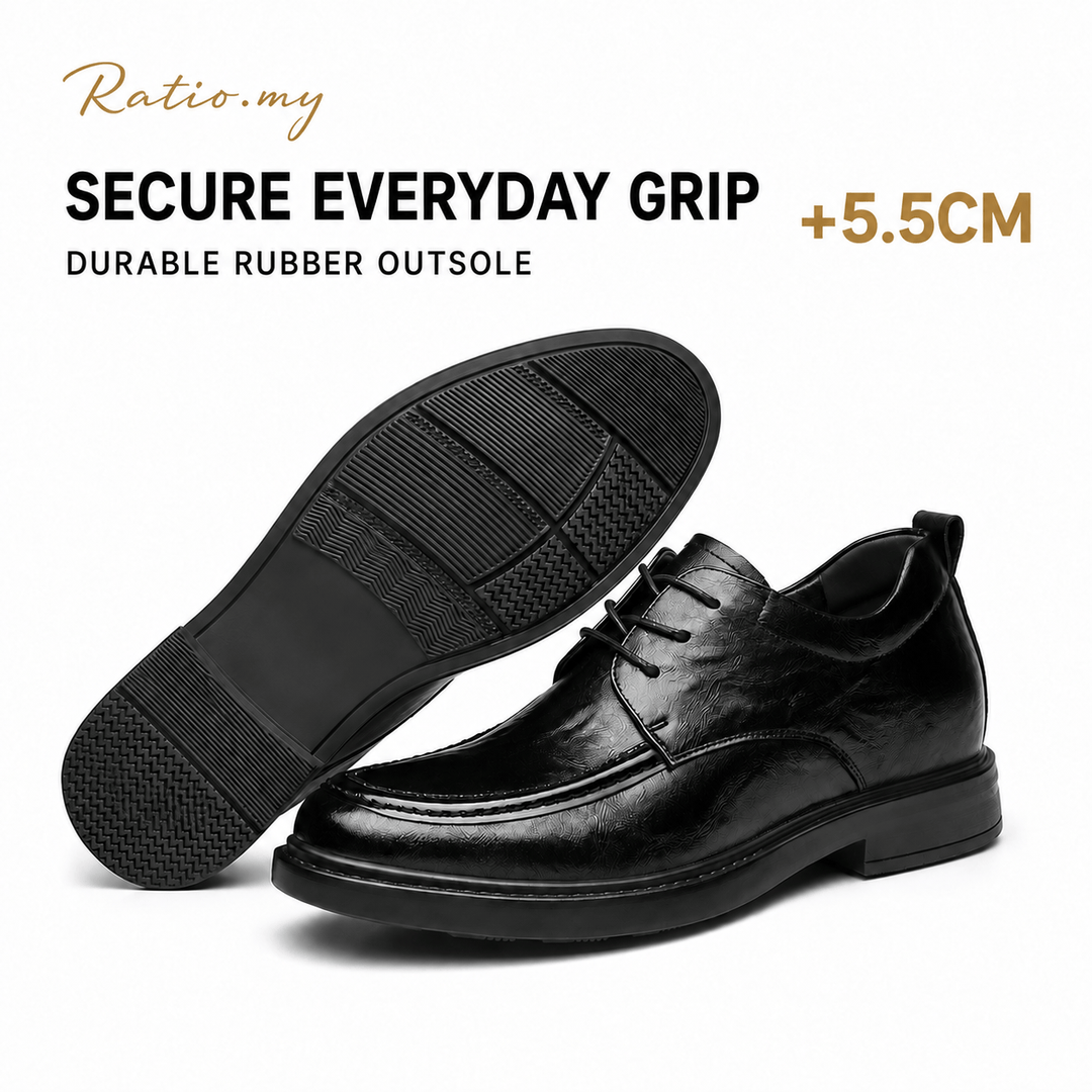 Ratio Verano 5.5 CM Black Leather Derby Shoes