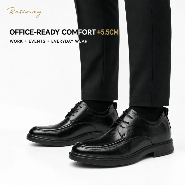 Ratio Verano 5.5 CM Black Leather Derby Shoes