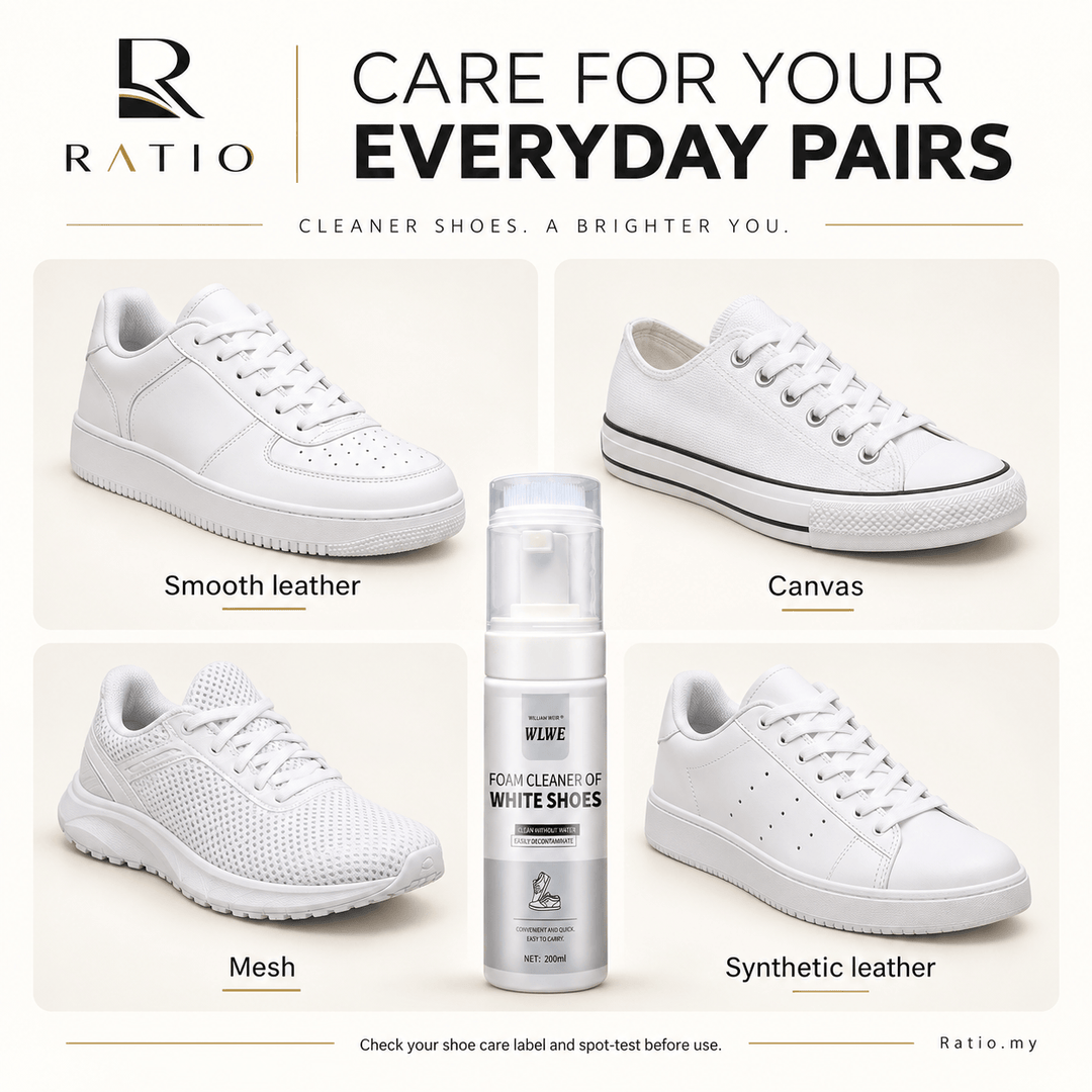 Ratio White Shoe Foam Cleaner 200ml — With Brush Head