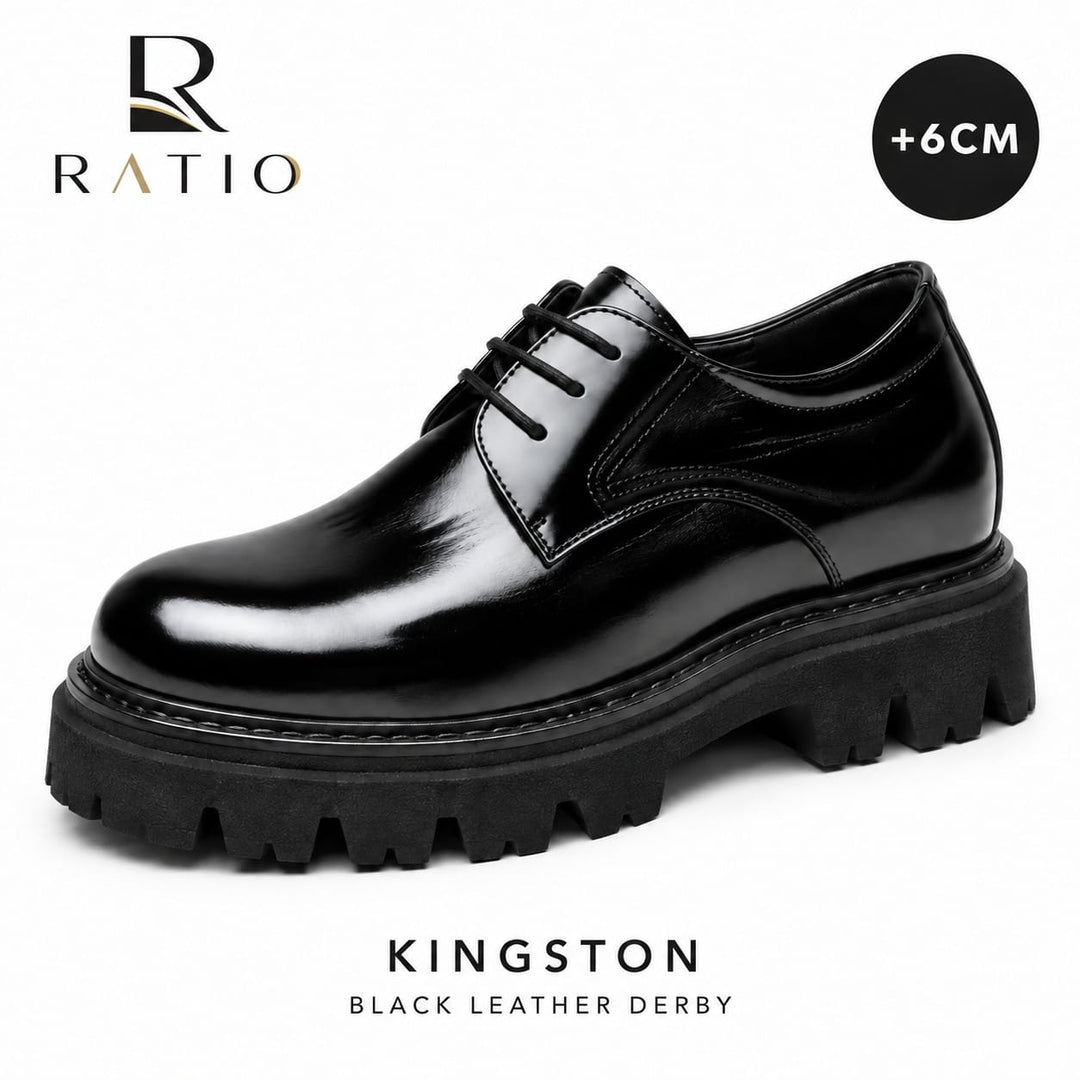Ratio Kingston 7CM Black Leather Derby