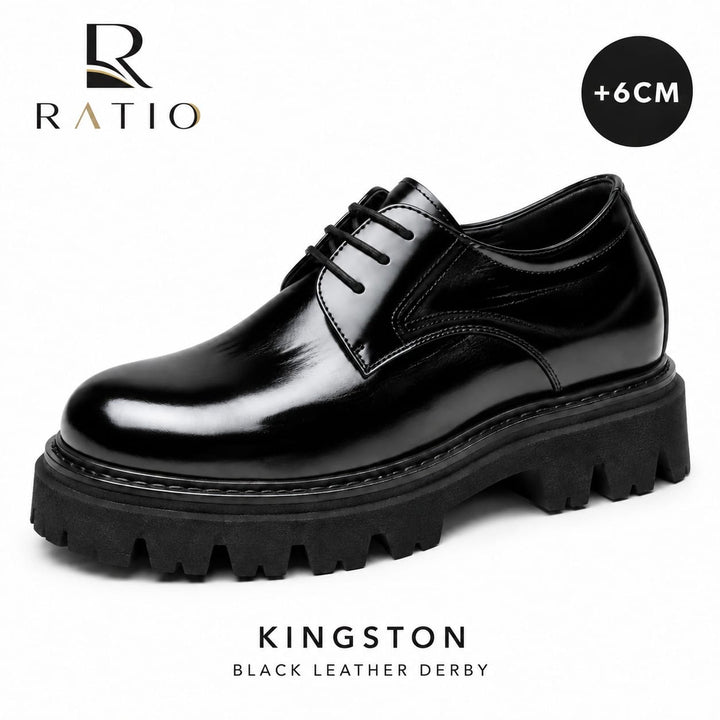 Ratio Kingston 7CM Black Leather Derby