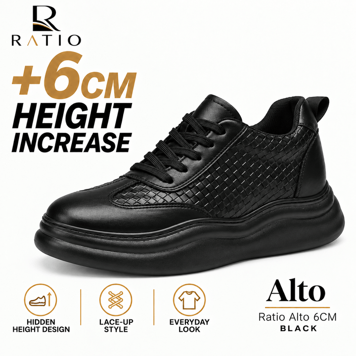 Ratio Alto 6CM — Casual Sneakers White / Black