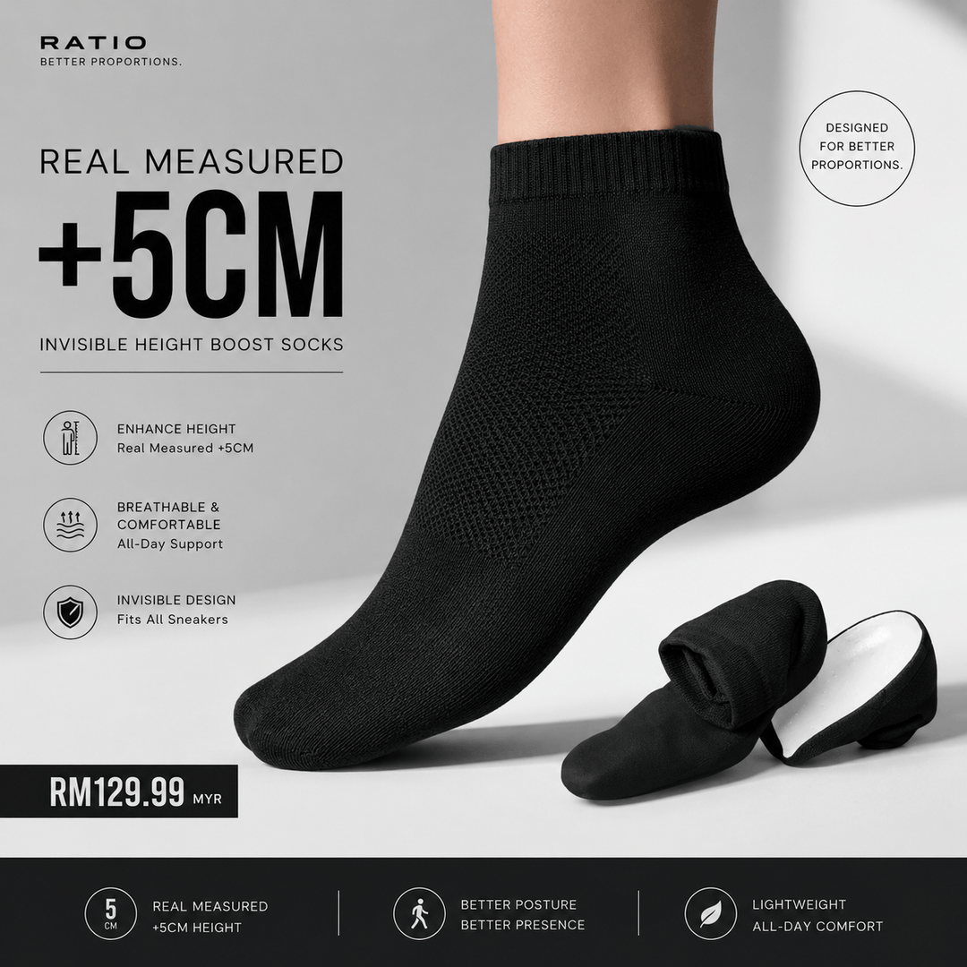 Ratio Elevate Socks | Daily 5CM Height Boost Socks
