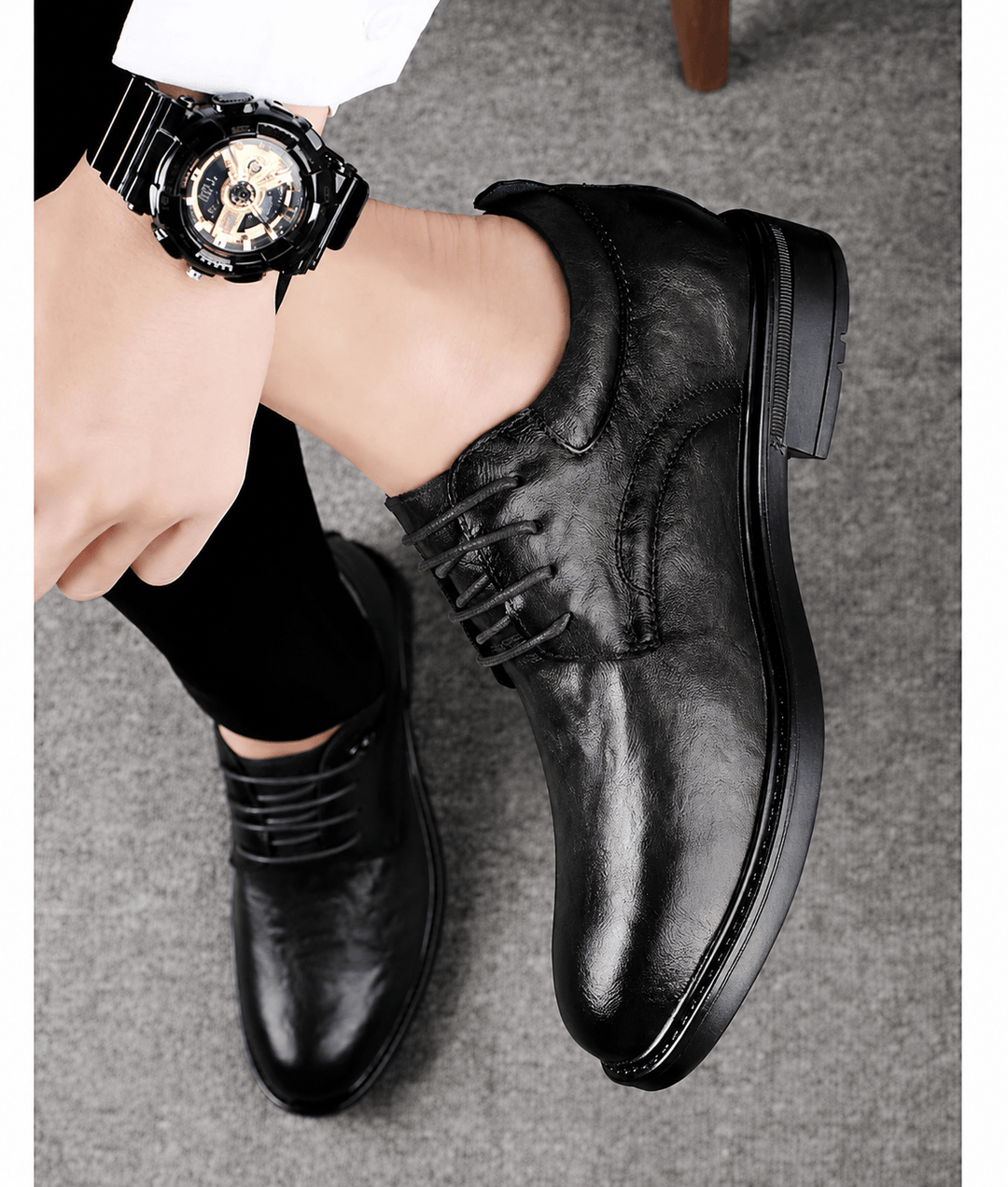 Ratio Prime Formal 5CM Leather Dress Shoe (BLACK)