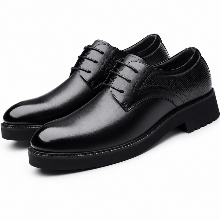 Ratio Regent 8CM Black Leather Dress Shoes