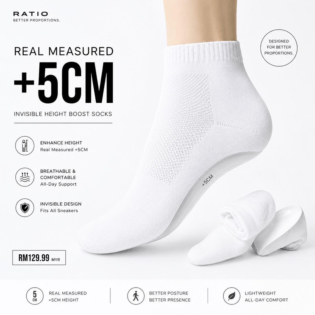 Ratio Elevate Socks | Daily 5CM Height Boost Socks