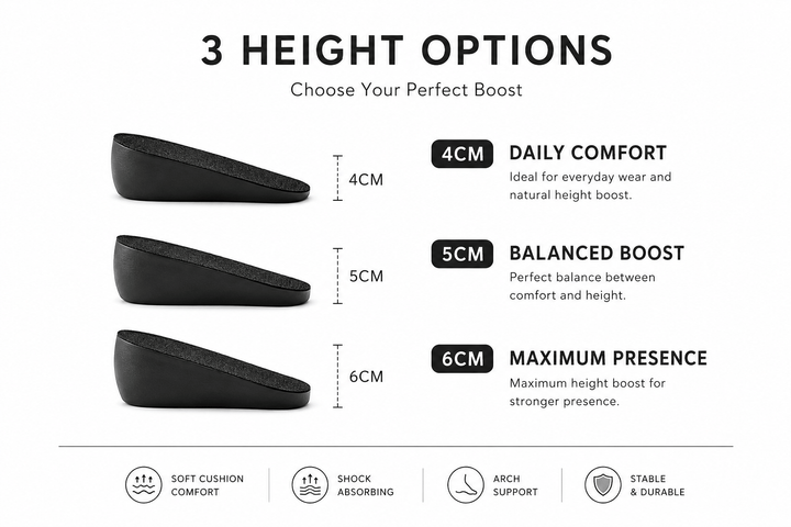 Ratio Lift Insoles 4CM / 5CM / 6CM Adjustable Height System