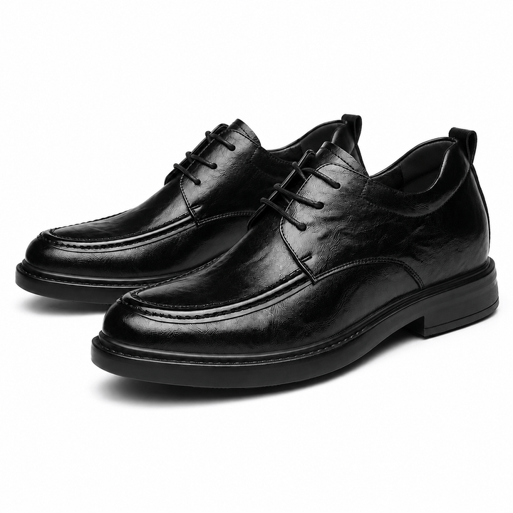 Ratio Verano 8CM Black Leather Derby Shoes