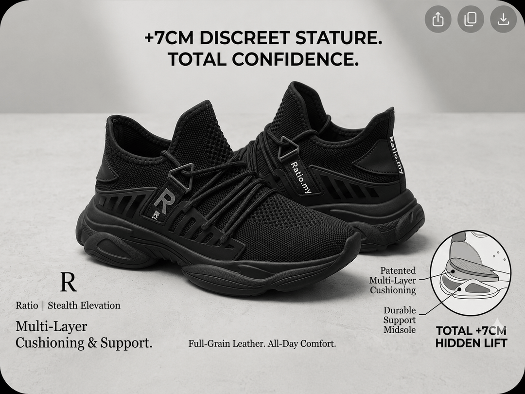Ratio Apex 7CM Black Sport Sneaker