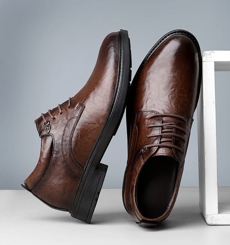 Ratio Prime Formal 5CM Brown Leather Dress Shoe