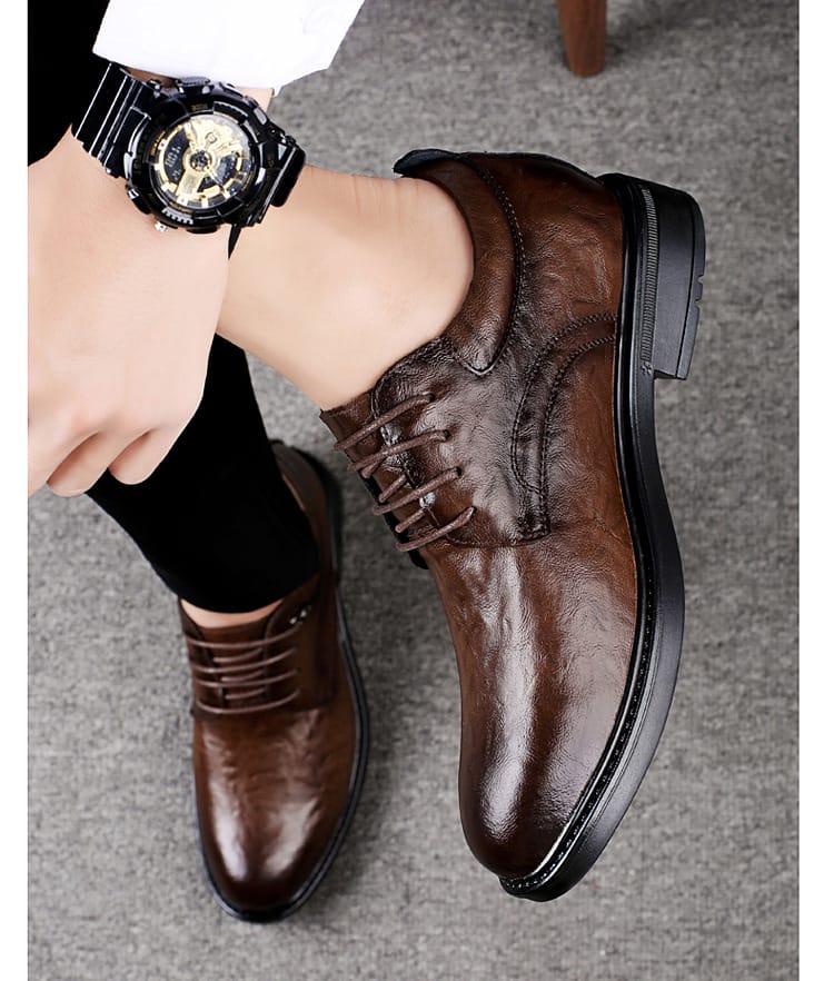 Ratio Prime Formal 5CM Brown Leather Dress Shoe