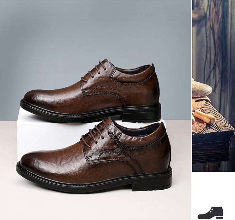 Ratio Prime Formal 5CM Brown Leather Dress Shoe