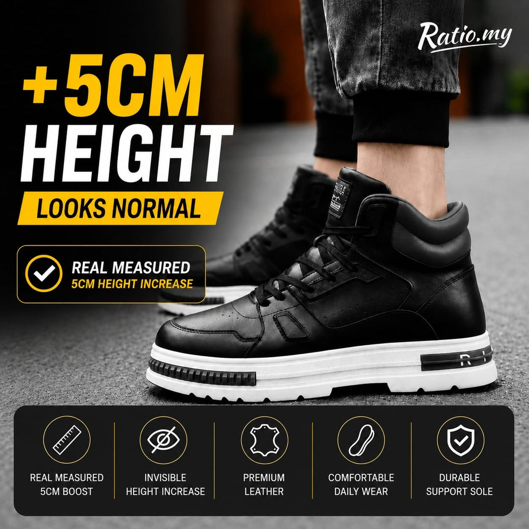 Ratio Avion 8CM High-Top Sneakers – Black