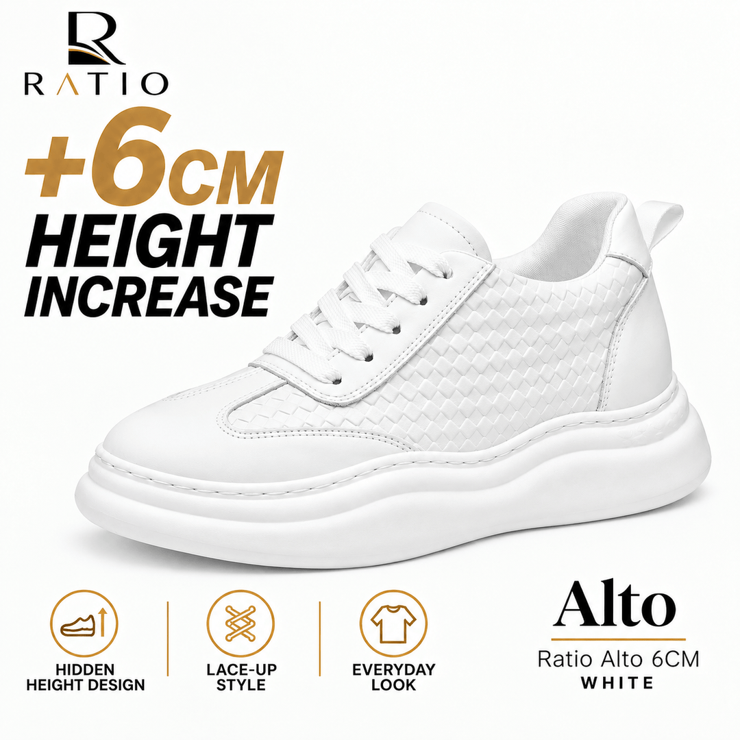 Ratio Alto 6CM — Casual Sneakers White / Black